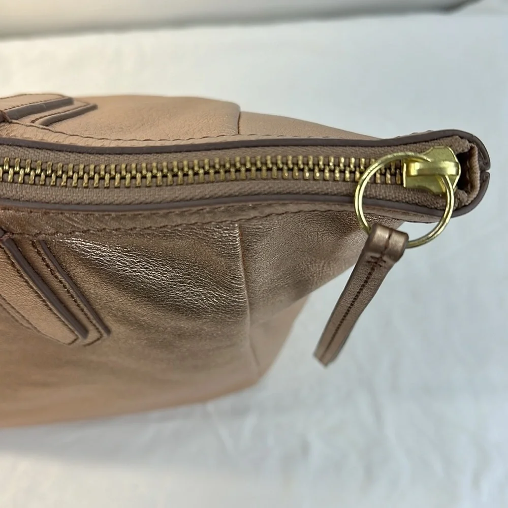 Fossil Rose Gold Leather Shoulder Tote Bag - Picture 5 of 8